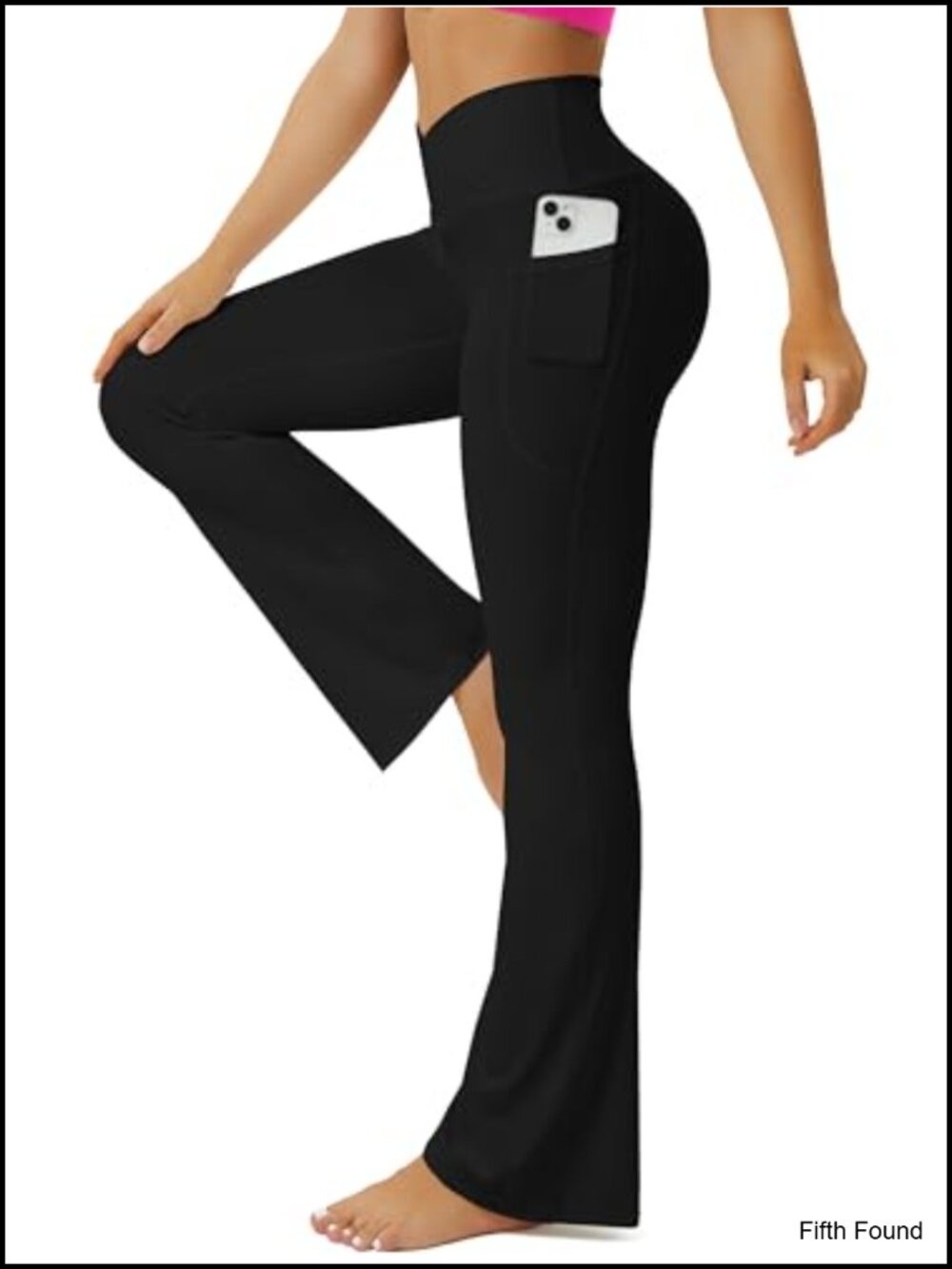 Crossover Flare Yoga Pants High Waisted Bootcut Leggings with Pockets